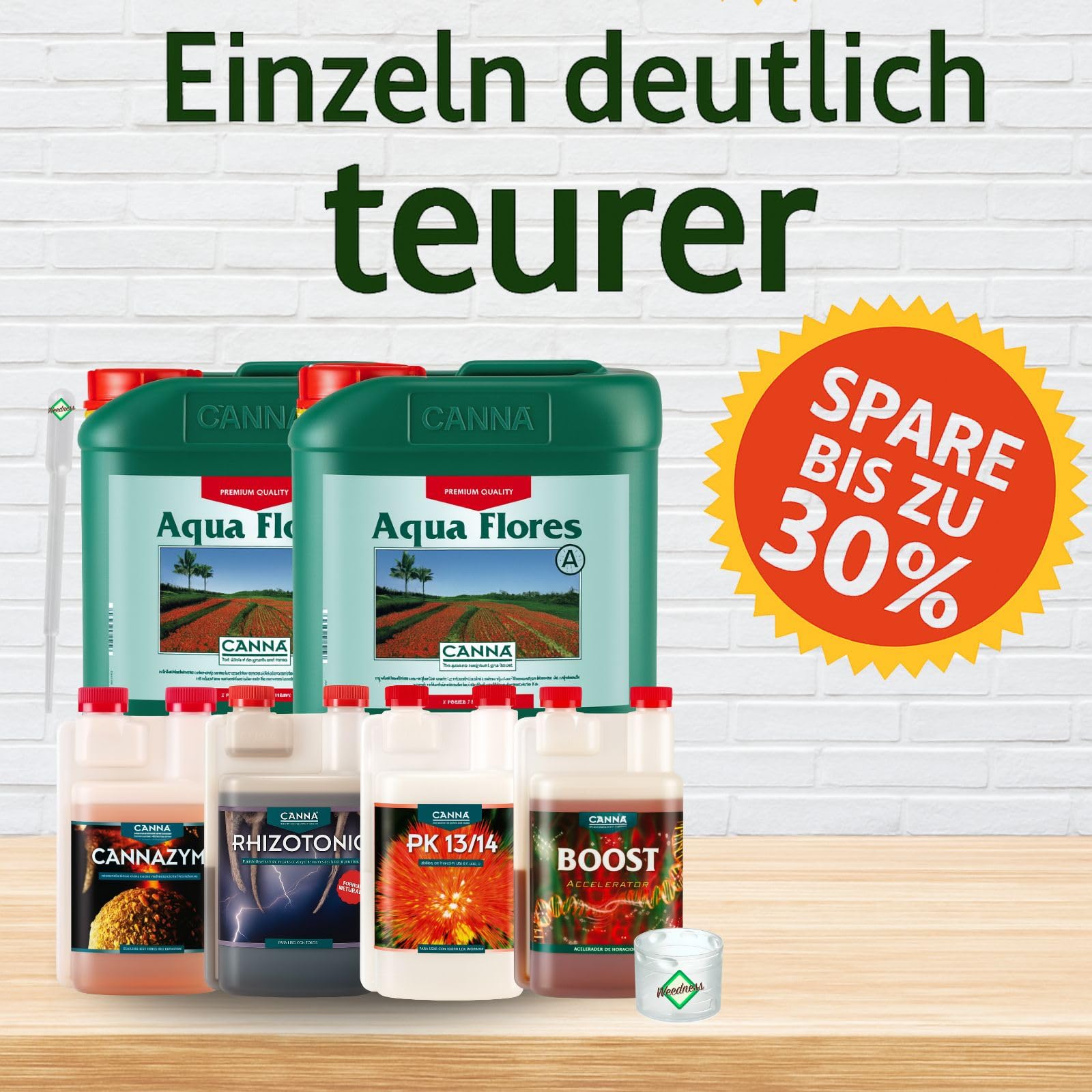 Weedness Canna Aqua Dünger Set M – Kit de fertilizantes Aqua tamaño M