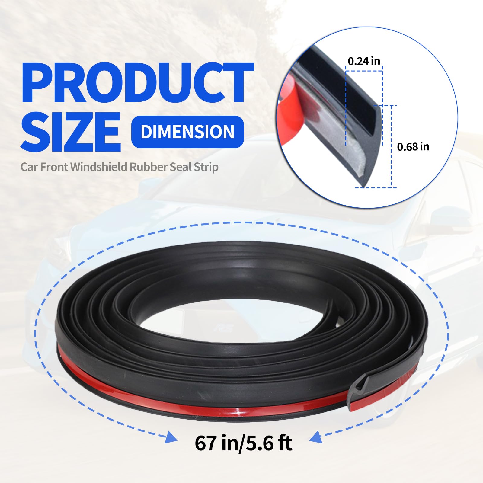 Automotive Weather Stripping 20ft Rubber Weather Seal Strip - Auto Door Window Trunk Hood Edge Trim, Black, Waterproof Car Door Seal Strip