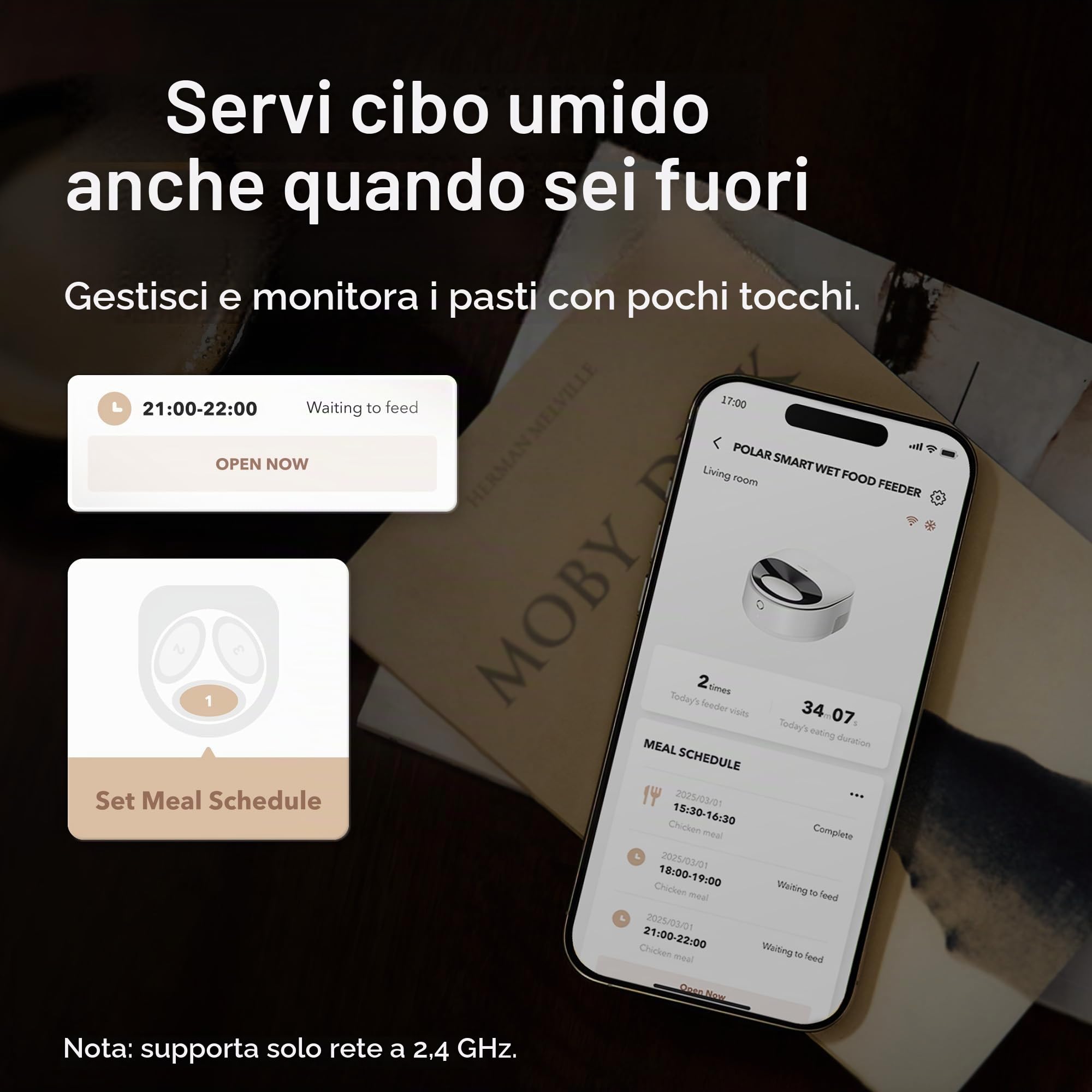 PETLIBRO Mangiatoia automatica per gatti umidi con refrigerazione, dispenser di cibo per gatti controllato da app, con raffreddamento a semiconduttore, 3 pasti freschi fino a 3 giorni, ciotola in