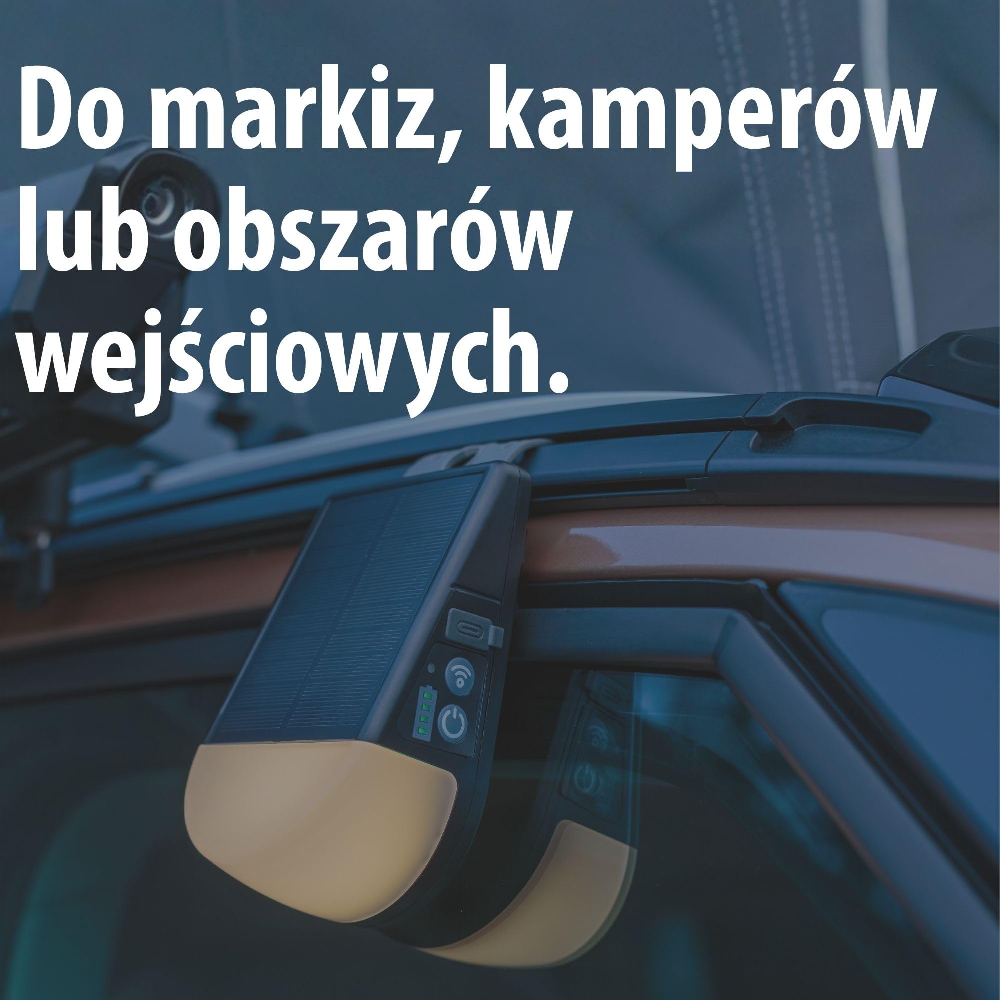 Brennenstuhl Lampa zewnętrzna LED na akumulator solarny KL 300 AS (250lm, kinkiet z czujnikiem ruchu, IP54, maks. czas świecenia 20 godz., adapter do szyny montażowej np. w przyczepie kempingowej)