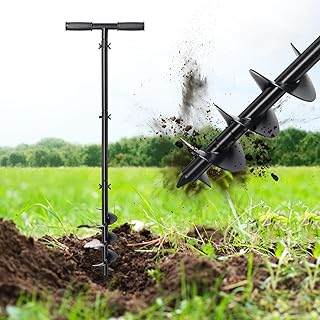 Post Hole Digger, Hand Auger Spiral Drill for Planting, 38 Inch Long Post Hole