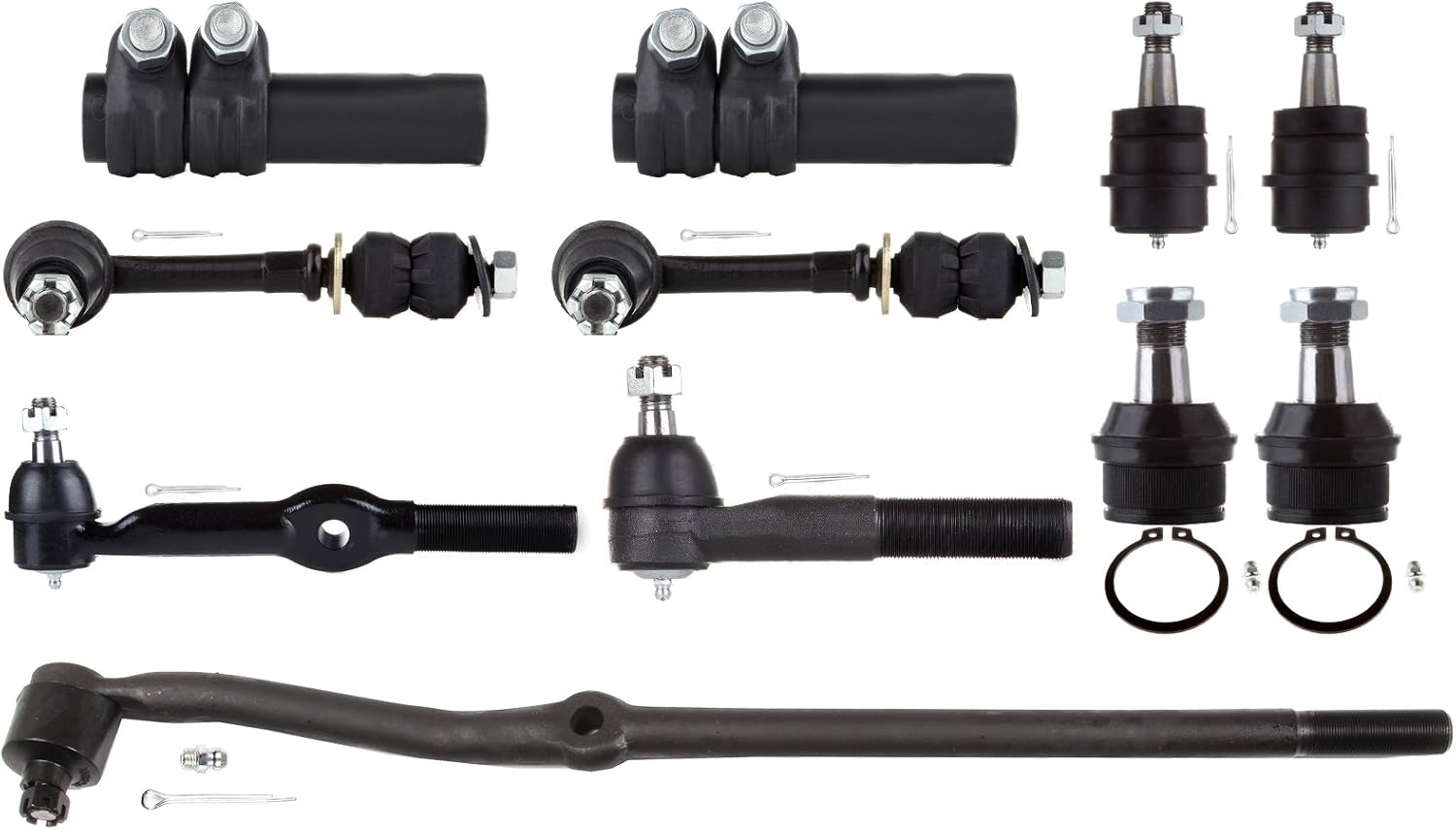 ECCPP Inner Tie Rod Ends- At Pitman Arm Lower Ball Joints Outer Tie Rod Ends Front Sway Bar Links Upper Ball Joints Outer Tie Rod Ends Adjusting Sleeve 1994 1995 1996 1997 for Dodge for Ram 1500