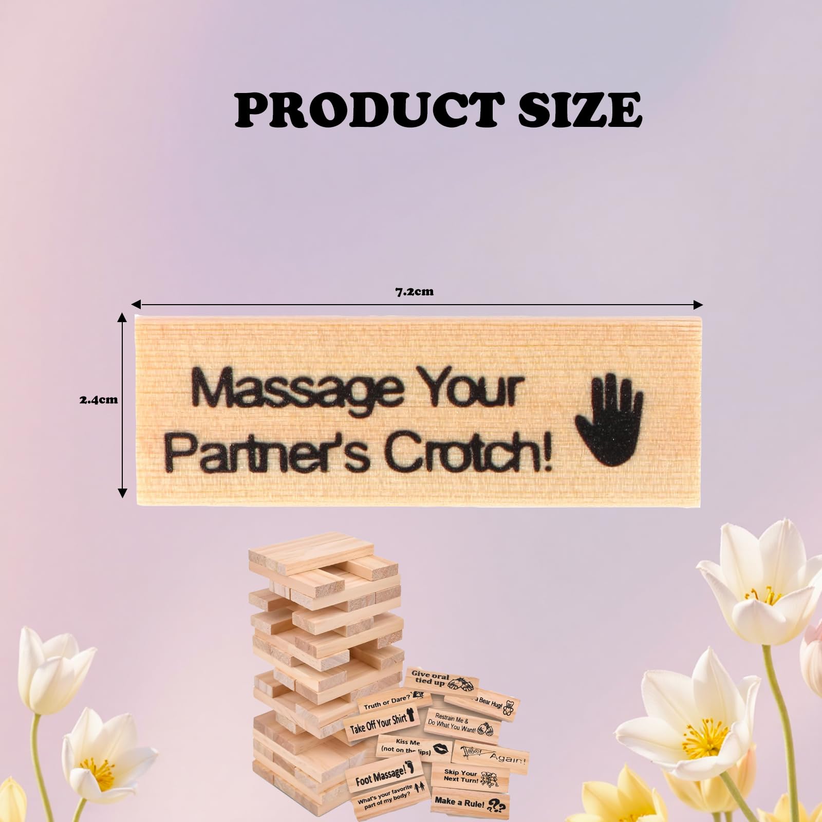 chiquieray 48Pcs Super Naughty Block Tower Game,Stacking Wooden Block Game for Couples,Lust Tower, Fun Date Night Activities - Image 3