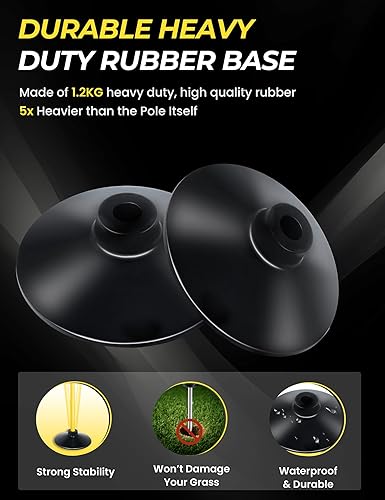 Miniatura 2 de SEAOTTER Juego de bastones de agilidad de fútbol, 4610 piezas desmontables de 6 pies, postes de velocidad de entrenamiento deportivo con base de