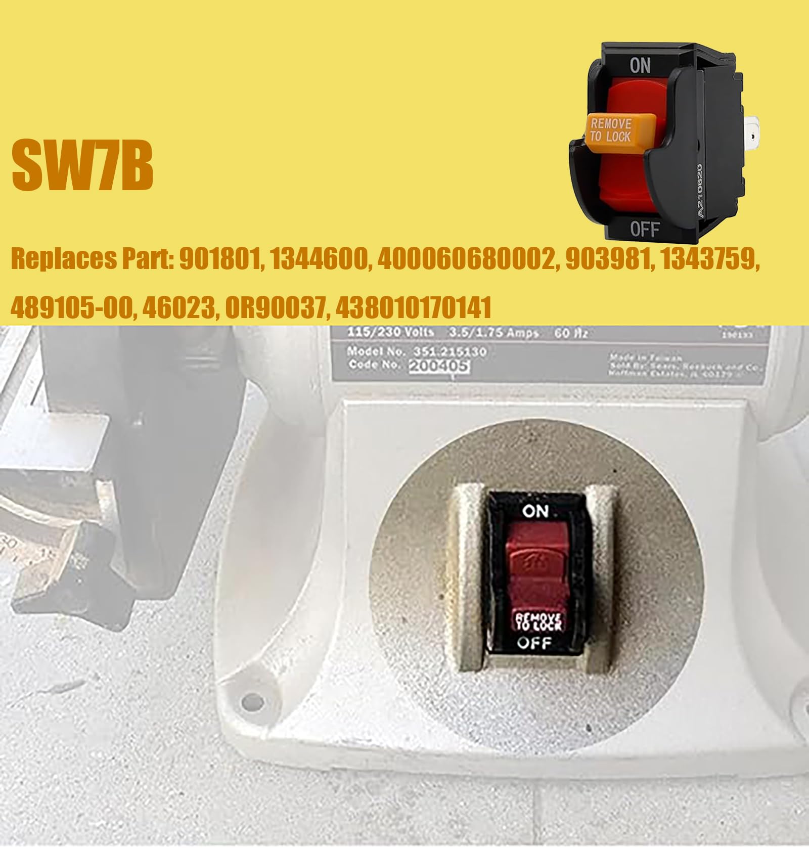 On-Off Toggle Switch - Table Saw & Drill Press Replacement -5 On-Off Toggle Switch - Table Saw & Drill Press Replacement -5