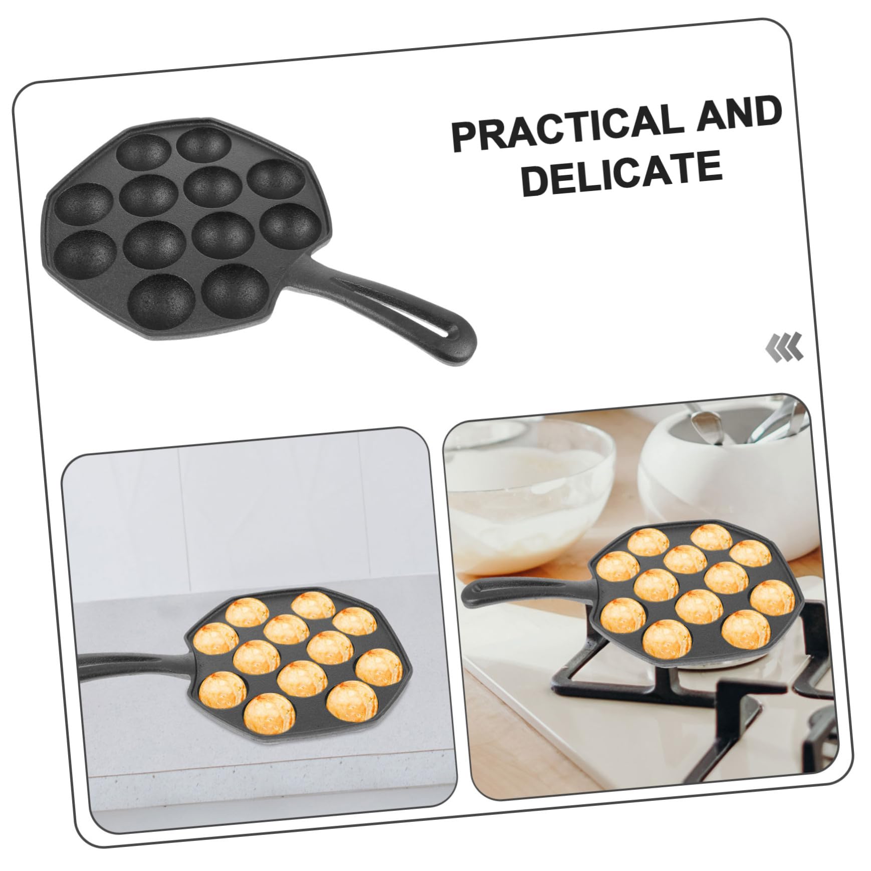 Cabilock Moule à Pâtisserie Fonte pour Œufs de Caille et Résistant et Cuisson Uniforme pour Cuisine Maison