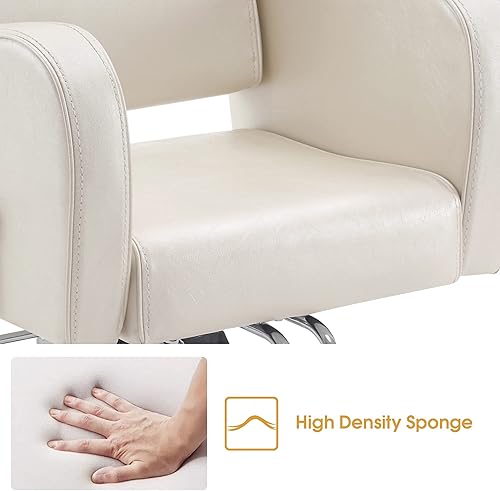 Miniatura 6 de BarberPub Silla de peluquero hidráulica reclinable de cuero clásico antiguo para peluquería Spa Salon Styling Equipo de belleza 3124 (champán)