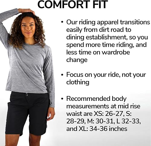 Miniatura 4 de Club Ride Apparel Savvy - Pantalones cortos de ciclismo para mujer entrepierna de 11 pulgadas