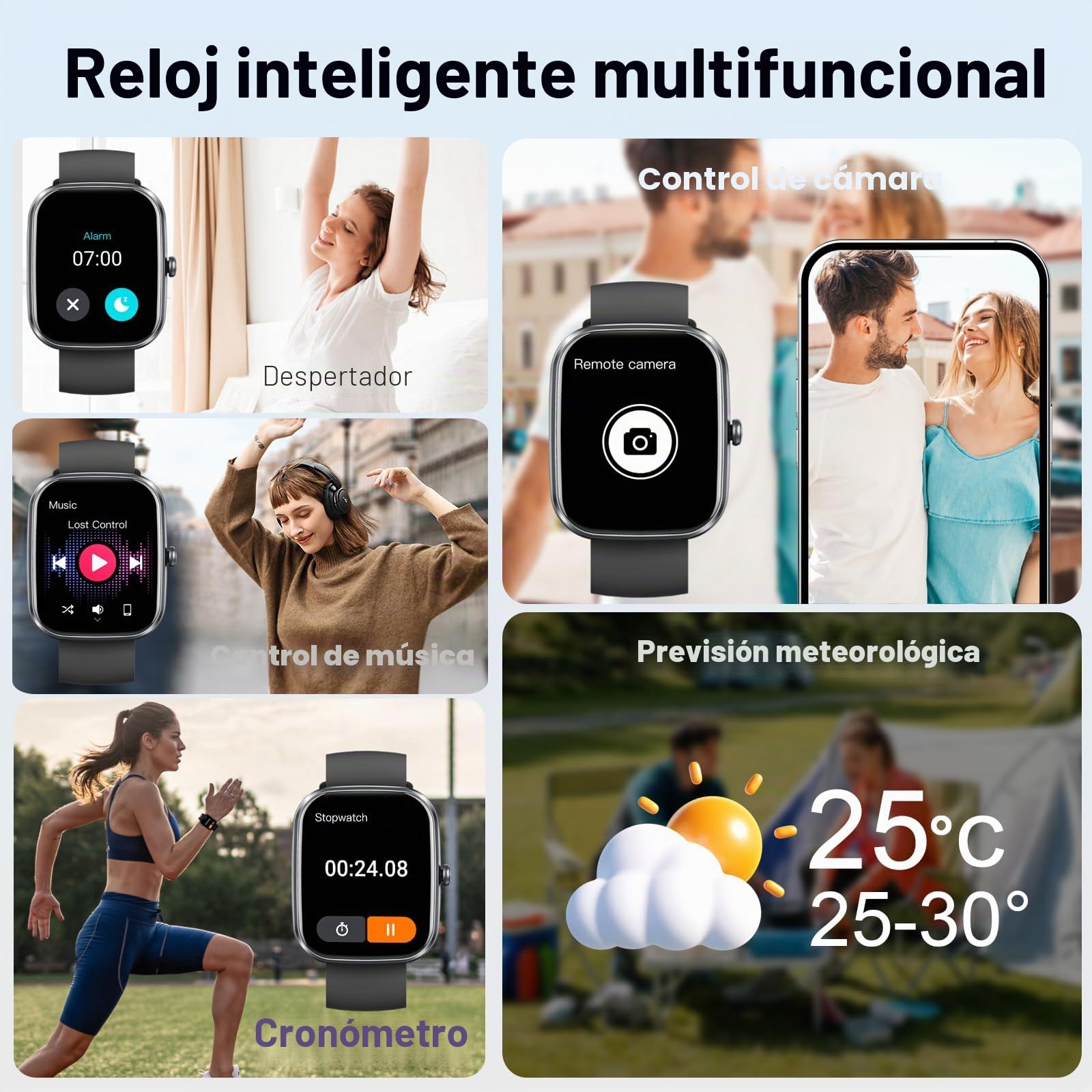 uaue Reloj Inteligente Mujer Hombre, IA Interactiva Smartwatch con Llamadas Bluetooth, 1.91'' HD Smart Watch 110+ Modos Deportivo con ChatGPT, IP68 Monitor Cardíaco/Sueño Pulsera Actividad Android/iOS