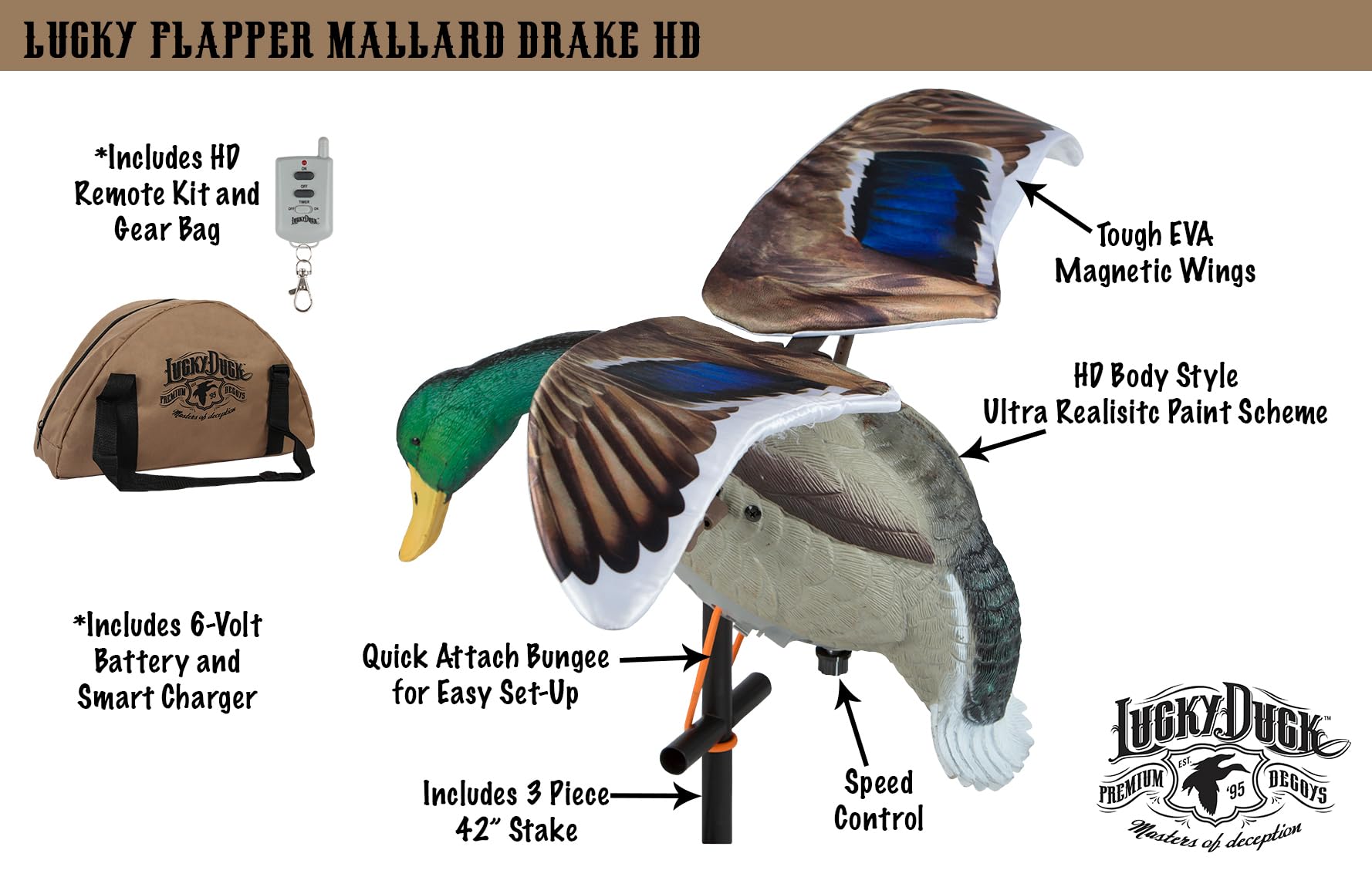 Lucky Duck Super Flapper HDI 2.0 - Mallard Drake