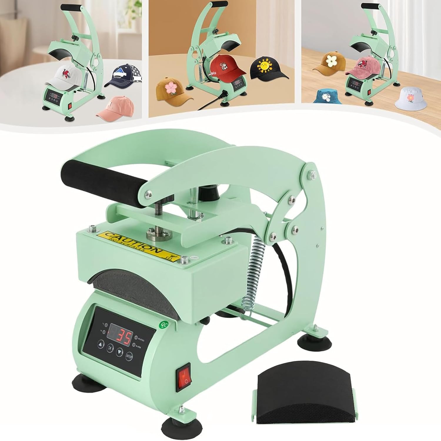 ハンドヘルド帽子プレス機、キャップ用熱転写プリント、デジタル制御