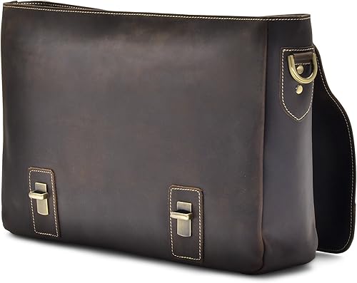 Miniatura 3 de Hølssen Maletín de cuero para hombre (genuino) Vintage Crossbody 15" Laptop Bag