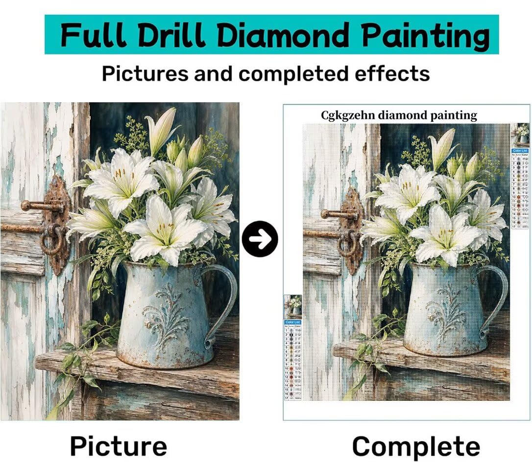 Diamond Painting Flores, Manualidad Creativa y Relajante 80x100cm C8-130
