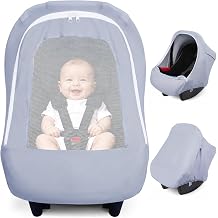 Metplus 2-in-1 Baby Car Seat Cover, Multi Use Cover for Baby Car Seat Canopy with Privacy Sun Shade, Protect Your Baby's Safety Seat with Style, Infant Carrier Covers for Boys & Girls