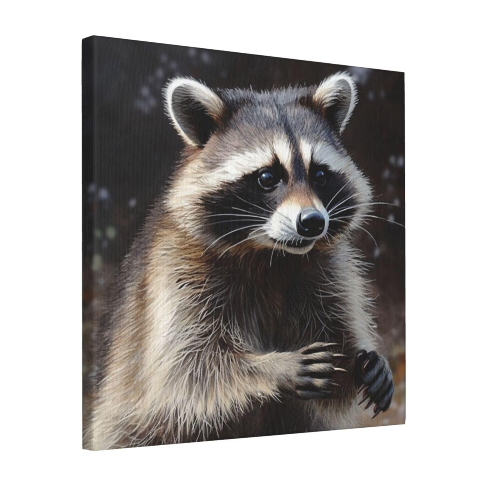 KLOPH Raccoon Canvas Wall Art for Living Room 16"x16" Modern Artwork Painting for Bathroom Hanging Canvas Prints Aesthetic Wallart for Bedroom Kitchen Office Wall Decor