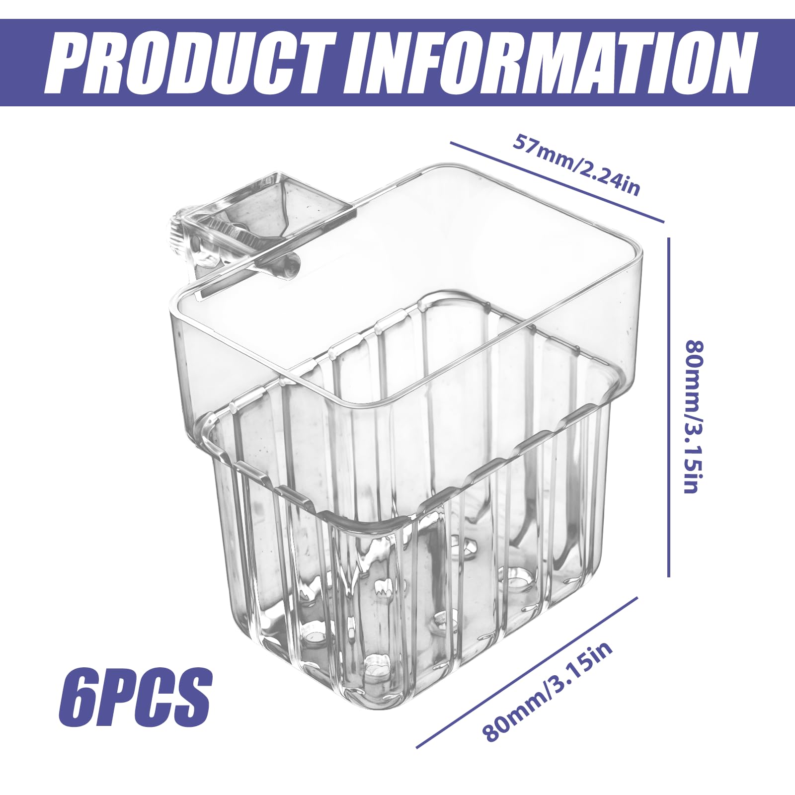 GOMETY 6 Stück Aquarium Pflanzenhalter, Hängend Pflanztopf Aquarium Acryl Transparent Cup Pflanzkorb Pflanzenständer für Aquarien für Fisch Tank Aquaponic Pflanzenkultur, Aquascape Dekorationen