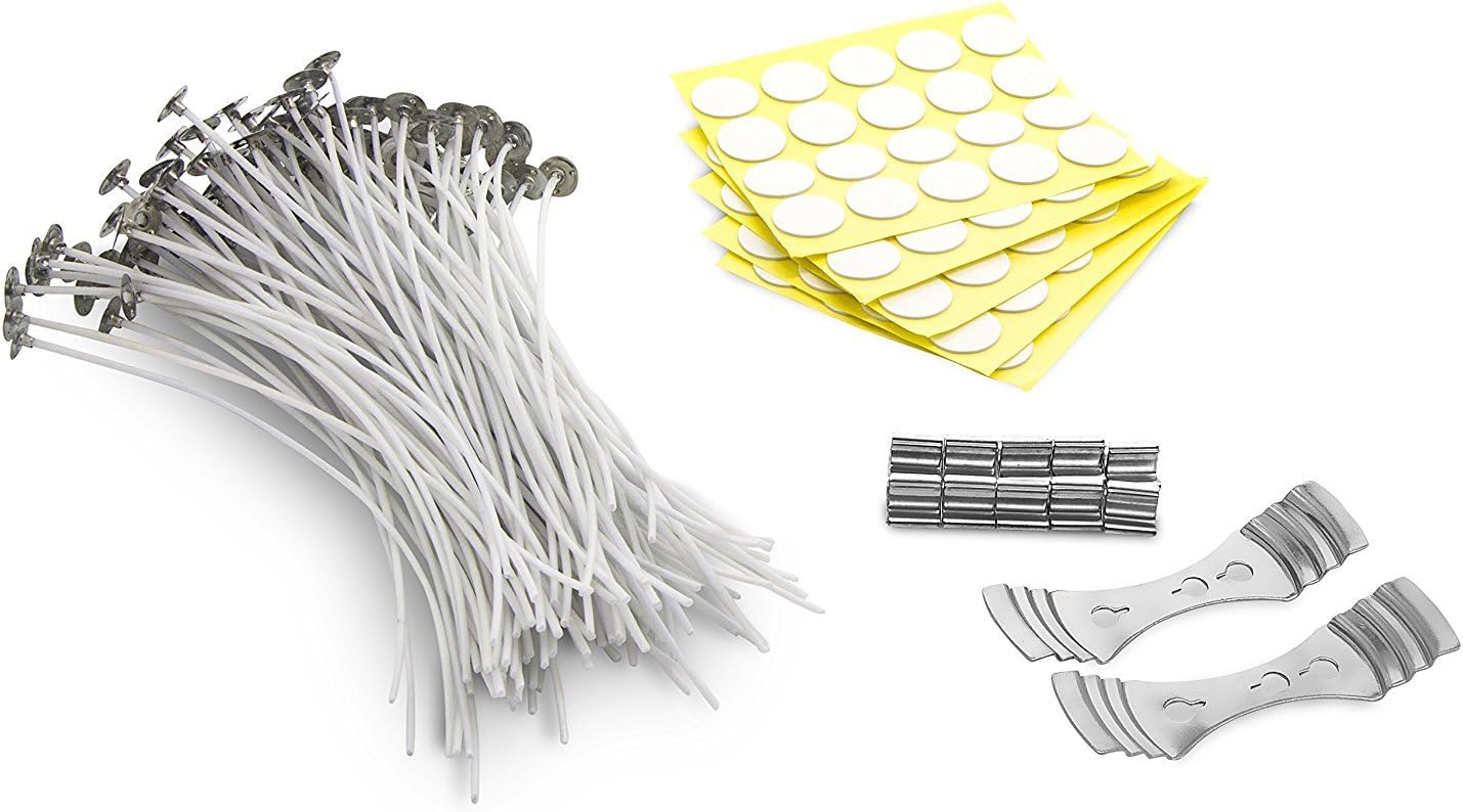 Homepal 7.87" Natural Candle Wicks | Low Smoke & Non-Toxic | For Candle Making & Candle DIY (100pcs)
