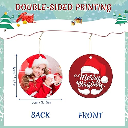 Miniatura 2 de Adornos colgantes de Navidad personalizados con foto y texto, decoración del hogar, adorno colgante de Navidad, diseño de texto con imagen, regalo