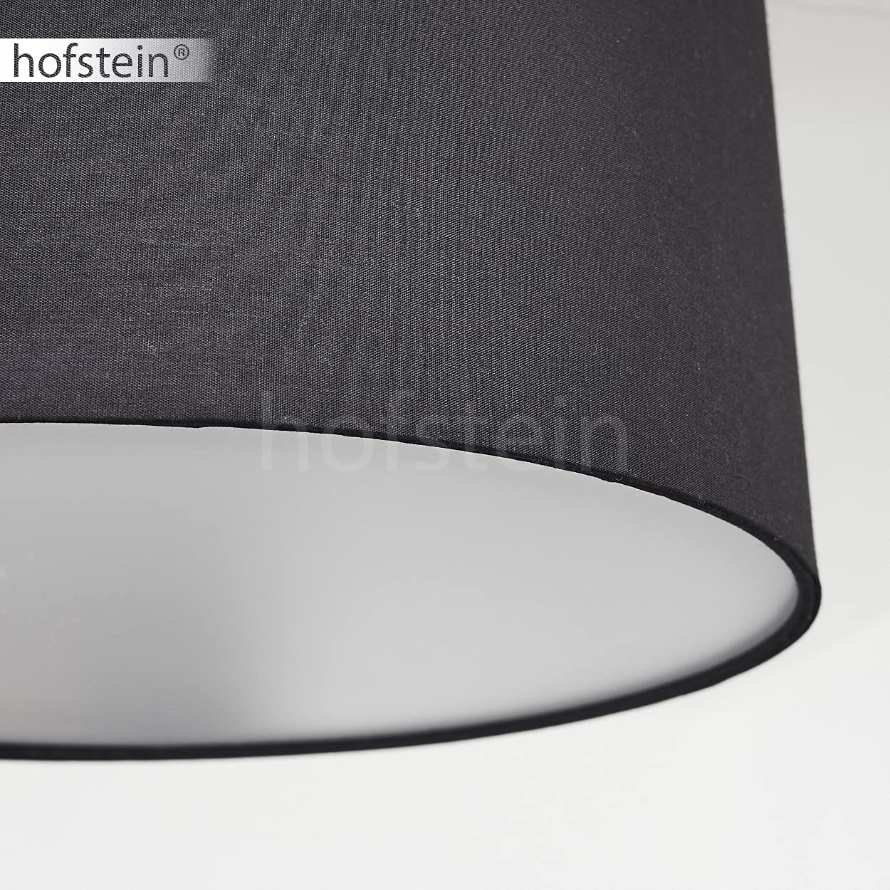 HOFSTEIN Deckenleuchte Trisett, Deckenlampe aus Metall/Kunststoff/Stoff in Schwarz/Weiß/Grau, moderne Leuchte mit Stoffschirmen, Lichteffekt, 5 x E27, Wohnzimmer, Esszimmer, Schlafzimmer, Küche
