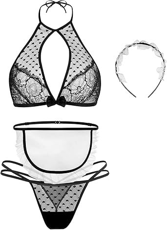 XSPICE Sexy French Maid Costume for Women Maid Lingerie