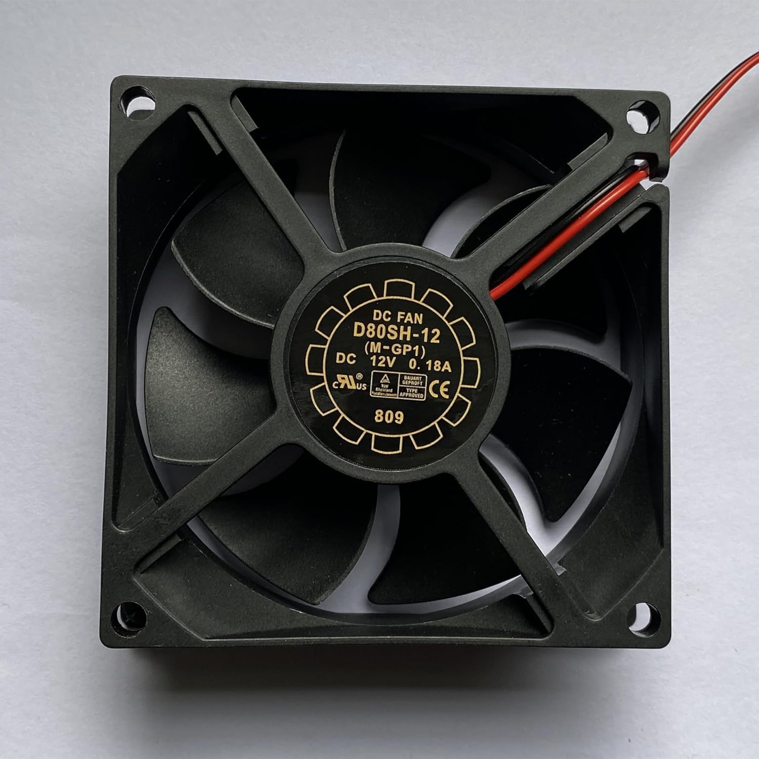 D80SH-12 Voltage DC12V 0.18A 8CM 8025 Cooling Fan for YAOGBAO D80SH-12(M-GP1) 2Wires Power Supply Chassis Cooling Fan