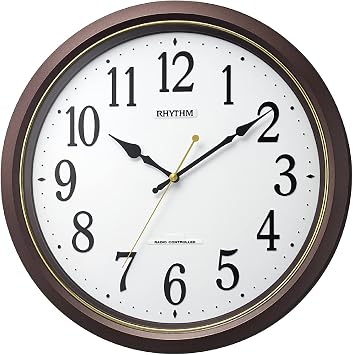 Rhythm RHYTHM Wall Clock, Radio Controlled, Silent, Plastic Lens, Brown M565  34x4.5cm 8MY565SR06