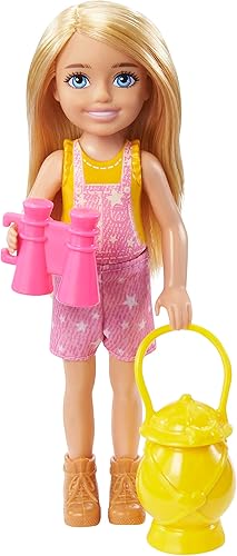 Barbie It Takes Two - Juego de campamento con búho de muñeca rubia Chelsea pequeño, saco de dormir y accesorios