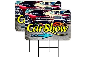 2 Pack Car Show 16" x 24" - Double-Sided Print for Prime Visibility