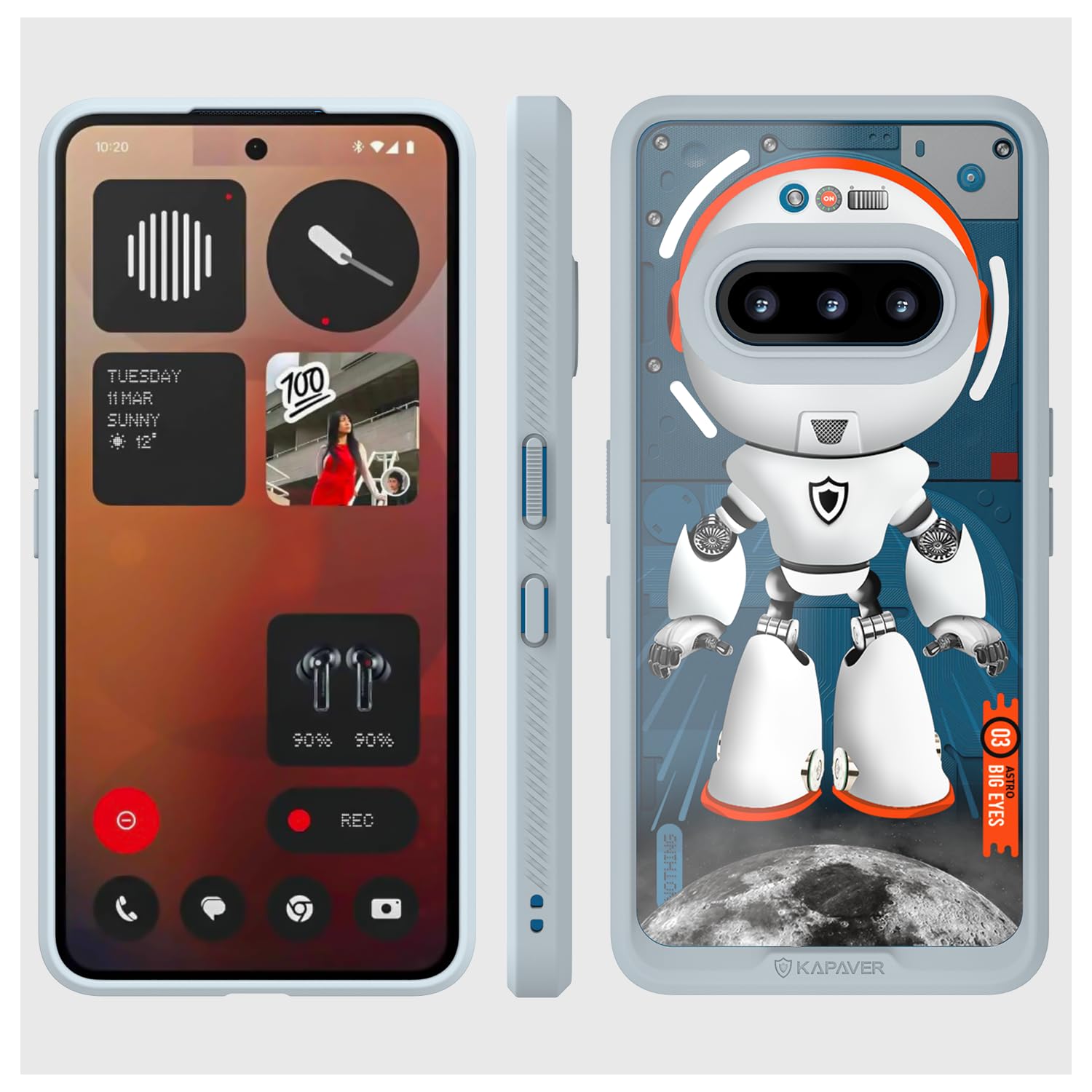 KAPAVER Impulse Series Back Cover Case for Nothing Phone 3a (PC +TPU) (Astro Gray) 25 71rpV PF0jL. SL1500