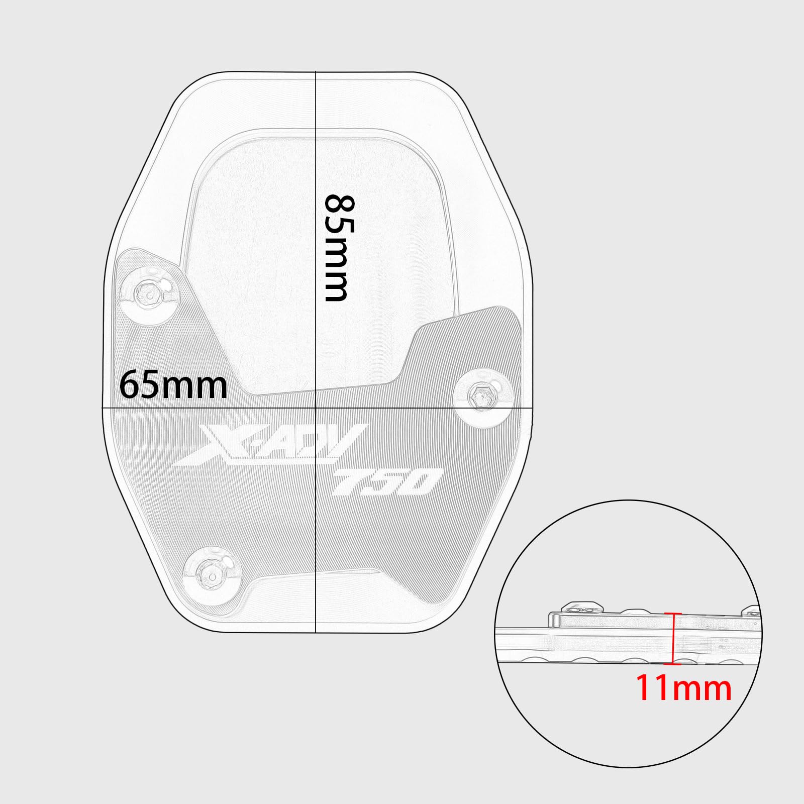 Supporto per cavalletto moto Piastra per cavalletto compatibile con Honda X ADV 750 X-ADV 750 XADV 750 2021-2025 Supporto per cavalletto in alluminio CNC Supporto per moto (Nero)