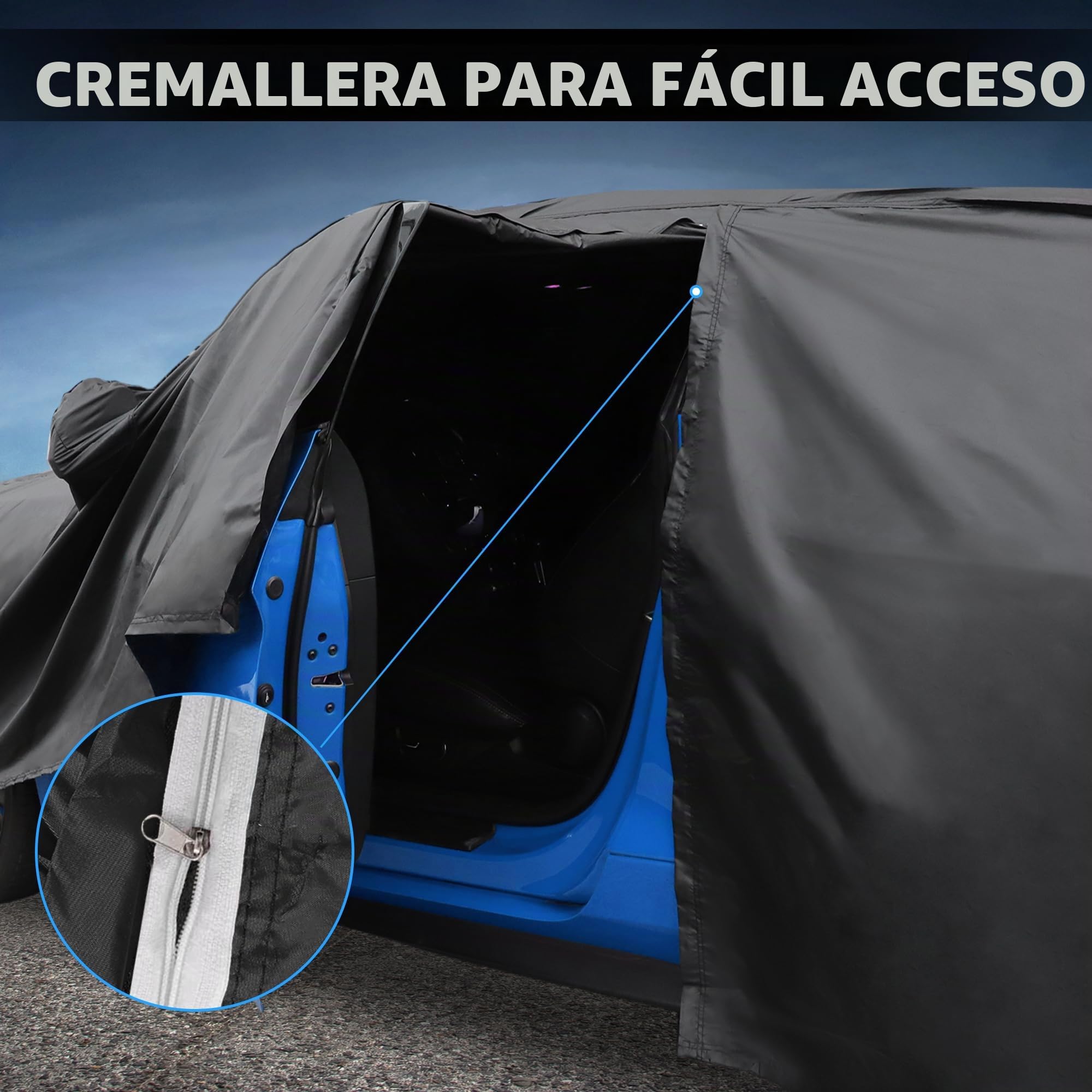 A ABSOPRO Funda De Coche para Seat Arona 2017-2021 1Pc Impermeable | Color: Negro, Material: 210D-Pu, Uso: Todo Clima, Impermeable, A Prueba De Viento, Proteccion Con Cremallera
