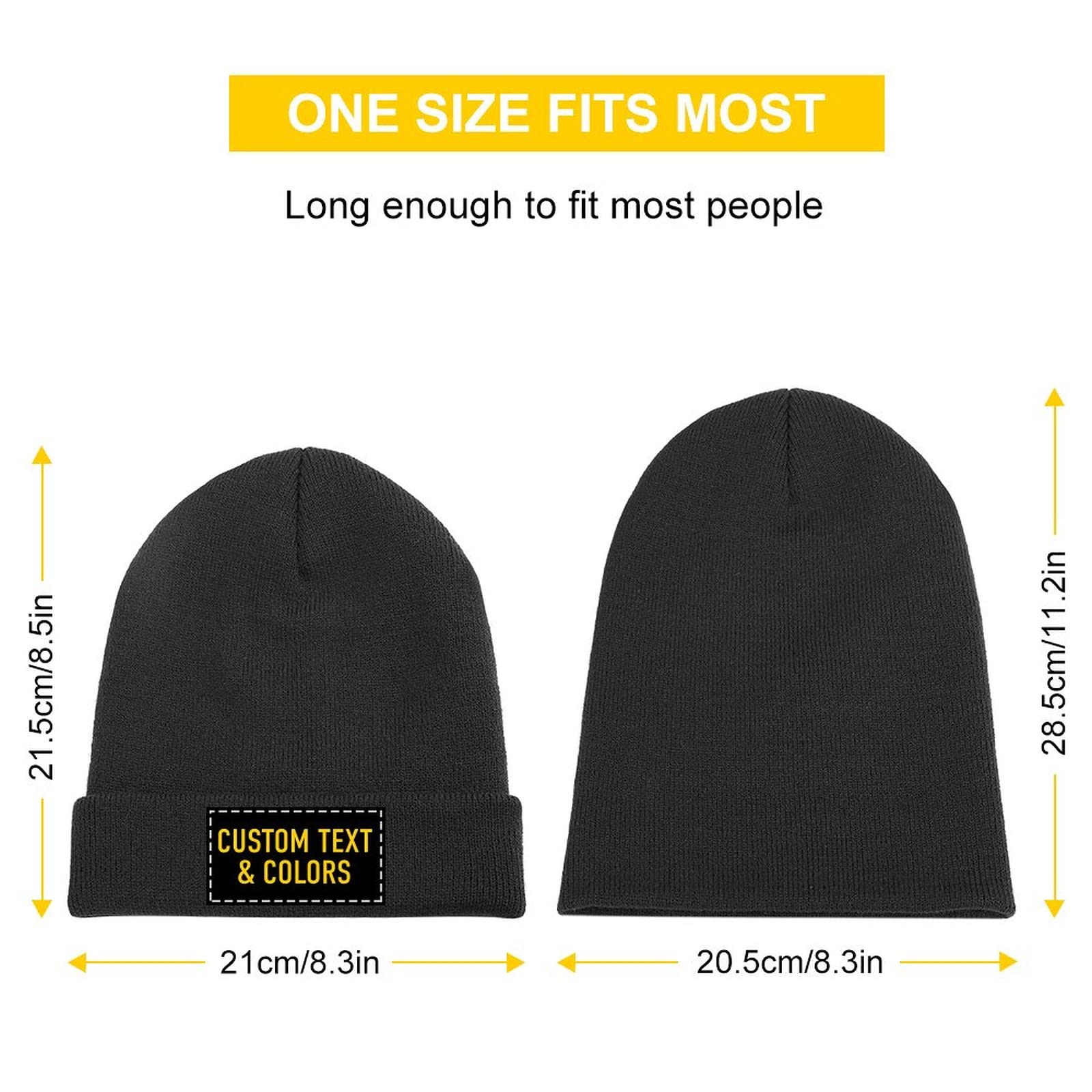 Custom Knitted Beanie Hats,Personalized Add Your Image Text Name Skull Cap Winter Warm Hat for Men Women
