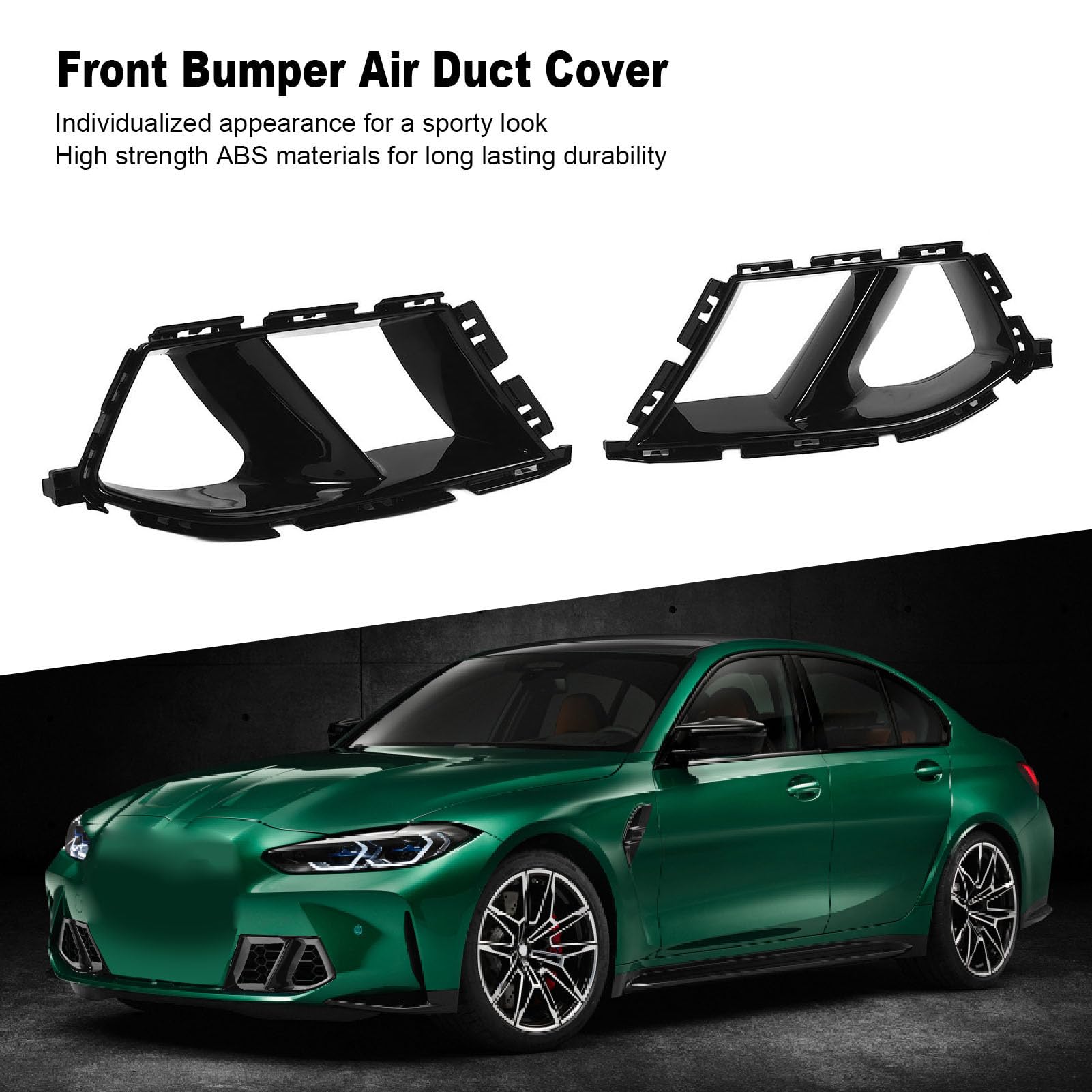 Luocute Grill D'admission à Air du Pare-chocs Avant, Style MP Amélioration de la Preuve D'impact du Flux D'air pour G80 G82 M3 M4 2021-2025 (noir brillant)