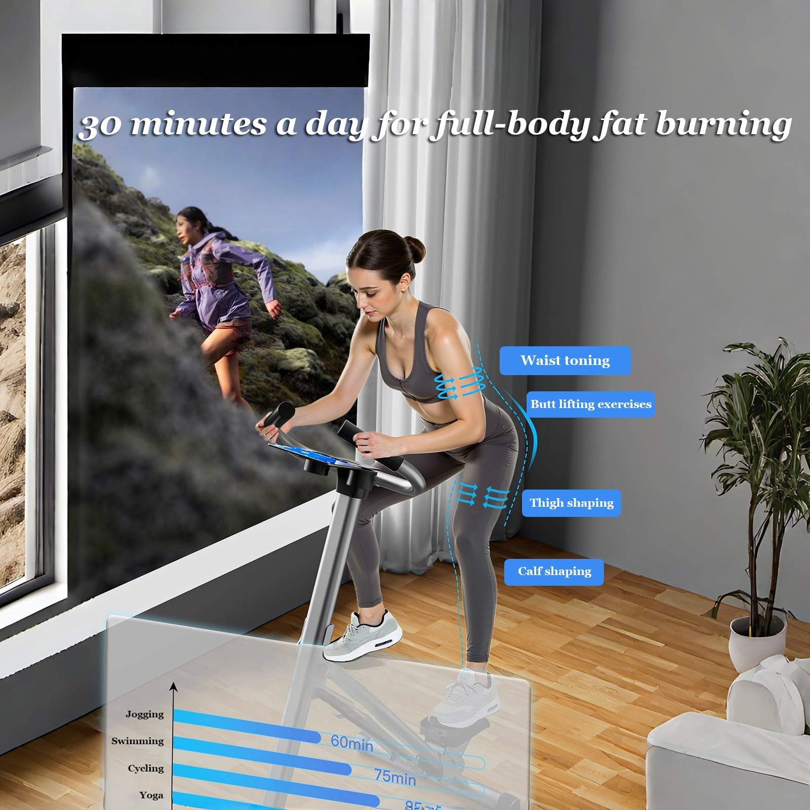 Esercizio Cardio A Casa,Stepper,Stepper Verticale Pieghevole,Con Intervallo Di Gradini Esteso,Per Allenamento Cardio Quotidiano,Per Allenamento Completo Del Corpo Titanium Gray