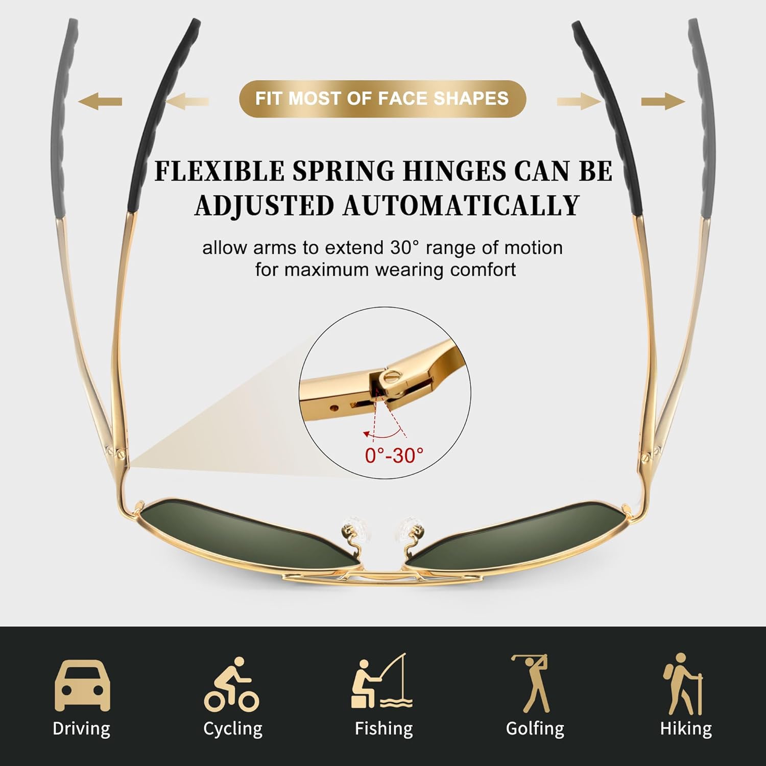 URUMQI Polarized Aviator Sunglasses for Men Women, UV400 Protection Lens, Ultra Lightweight Pilot Sun Glasses - Image 6