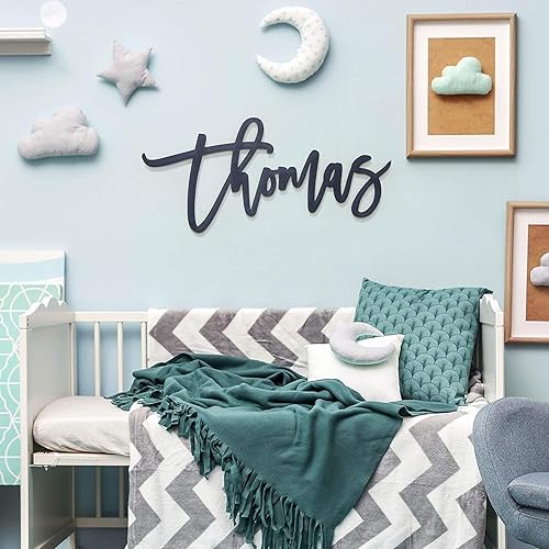 Miniatura 6 de Letrero de madera personalizado con nombre – Letrero de madera personalizada con nombre para guardería, letra de madera pintada, decoración de