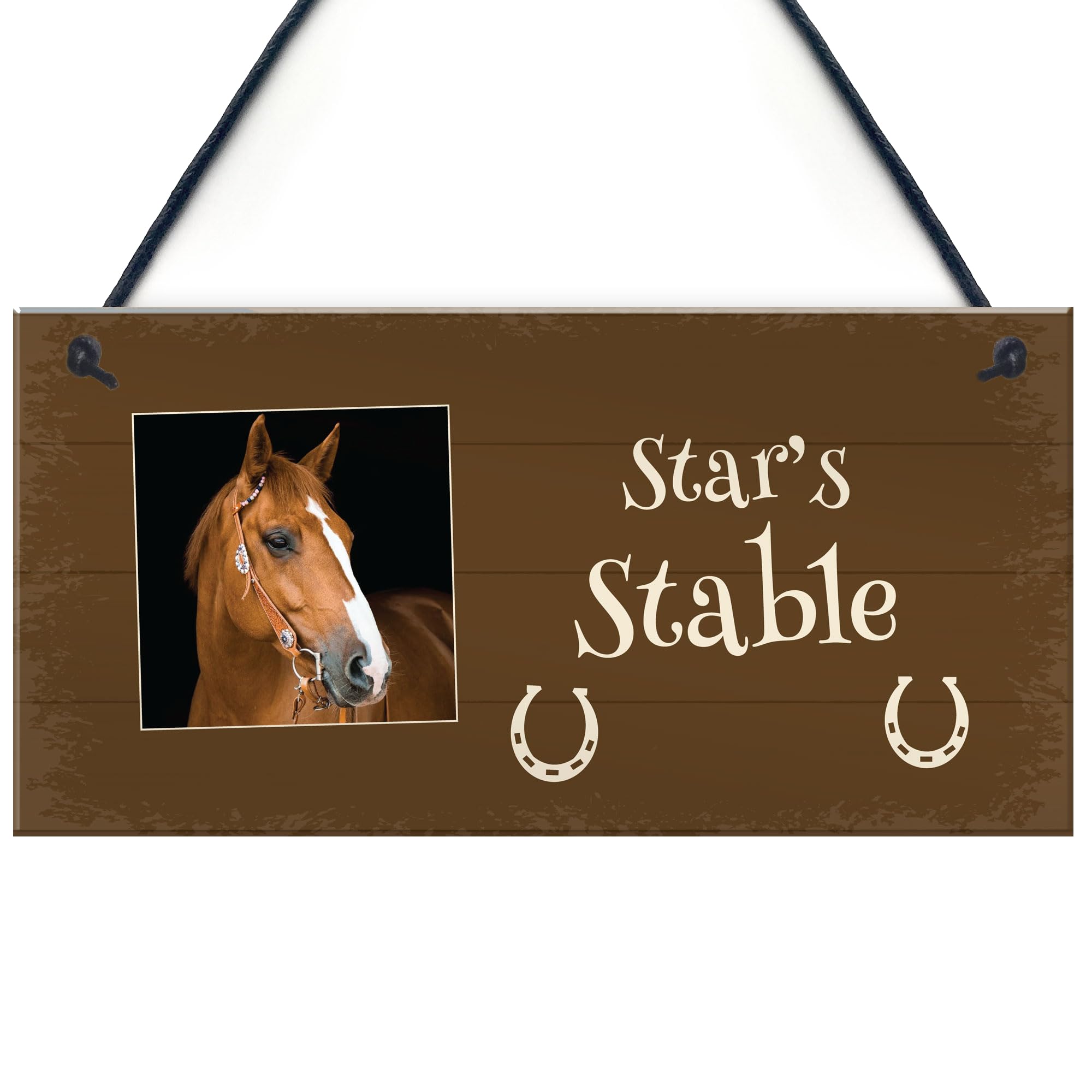 Personalised Photo Plaque For Horse Stables Hanging Door Sign Horse Lover Gift