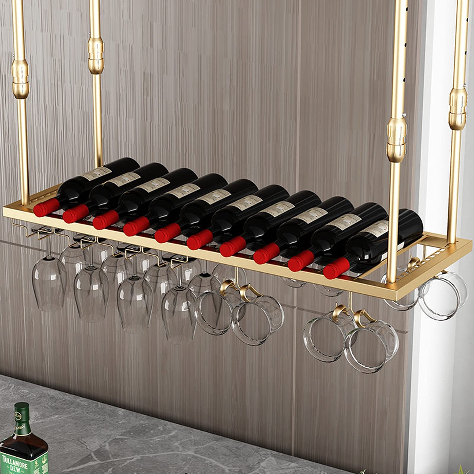 Porte-bouteille de vin suspendu pour sublimer l'ambiance de votre cuisine
