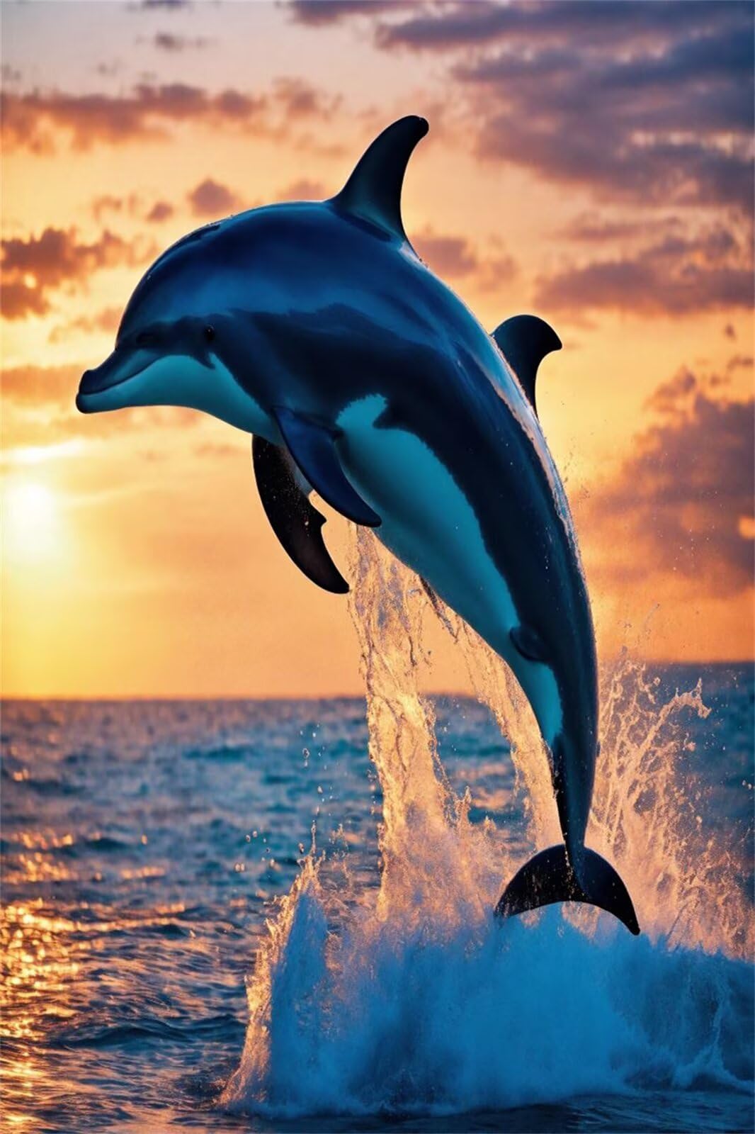 Puzzle 2000 Pezzi Tramonto Sull'Oceano Delfini Puzzle Classici, Giochi Rilassamento e Intelligence, Puzzles Impossible, Idea Regalo Uomo e Donna