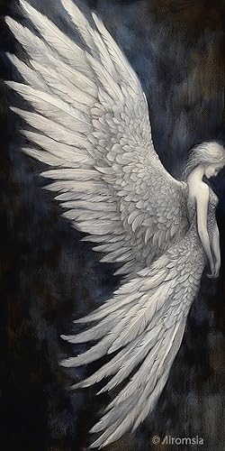 Miniatura 1 de Kits de pintura de diamantes de ángel de alas 5D para adultos, tamaño grande (32 x 16 pulgadas), pintura por números, puntos de diamante,