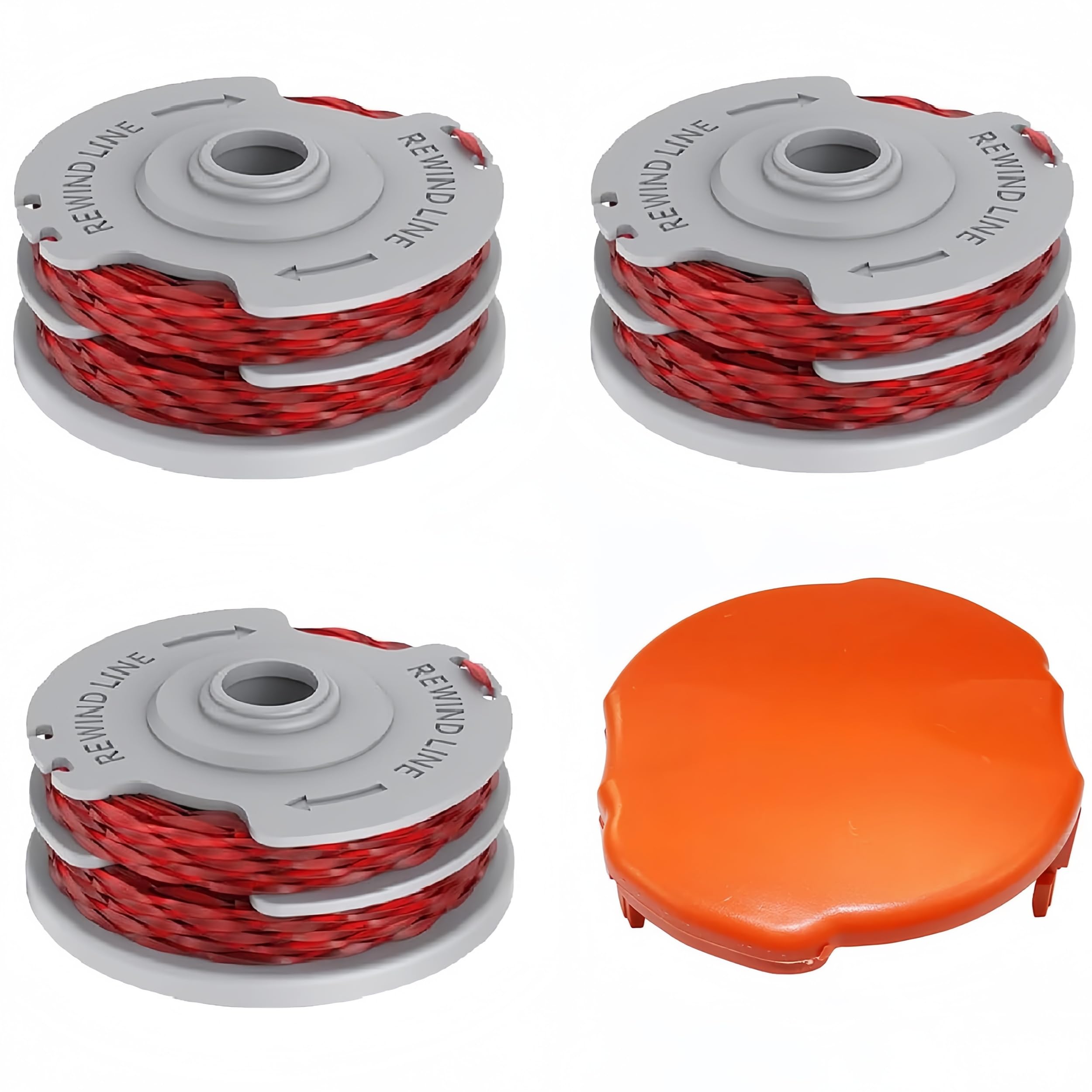 SopimusZ 3 PCS Strimmer Spool Line Compatible with FLY021 513937190,Φ1.5mm(0.05 in) Strimmer Spool+1 FLY060 Spool Cover,Compatible with Flymo Contour 500E Mini/Multi/Power Trim Grass Trimmer