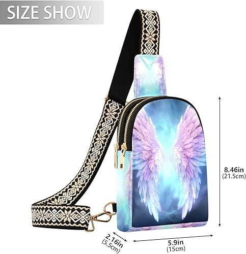 Miniatura 2 de Angel Wings Sling Bag for Women Fanny Packs for Women Small Leather Fanny Pack Crossbody Bags Fashion Waist Packs Chest Bag for Travel 21340512