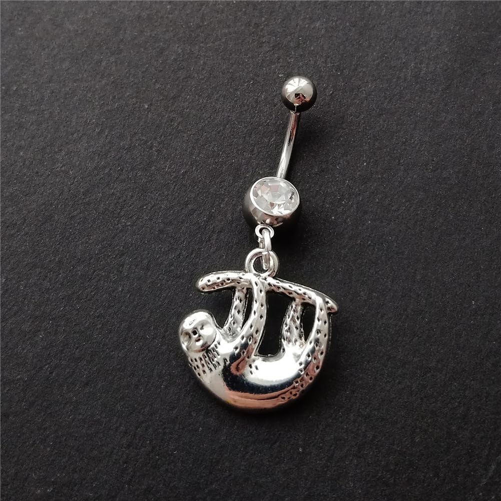Cute 3D Sloth Belly Button Ring, Original Piercing Body Jewelry
