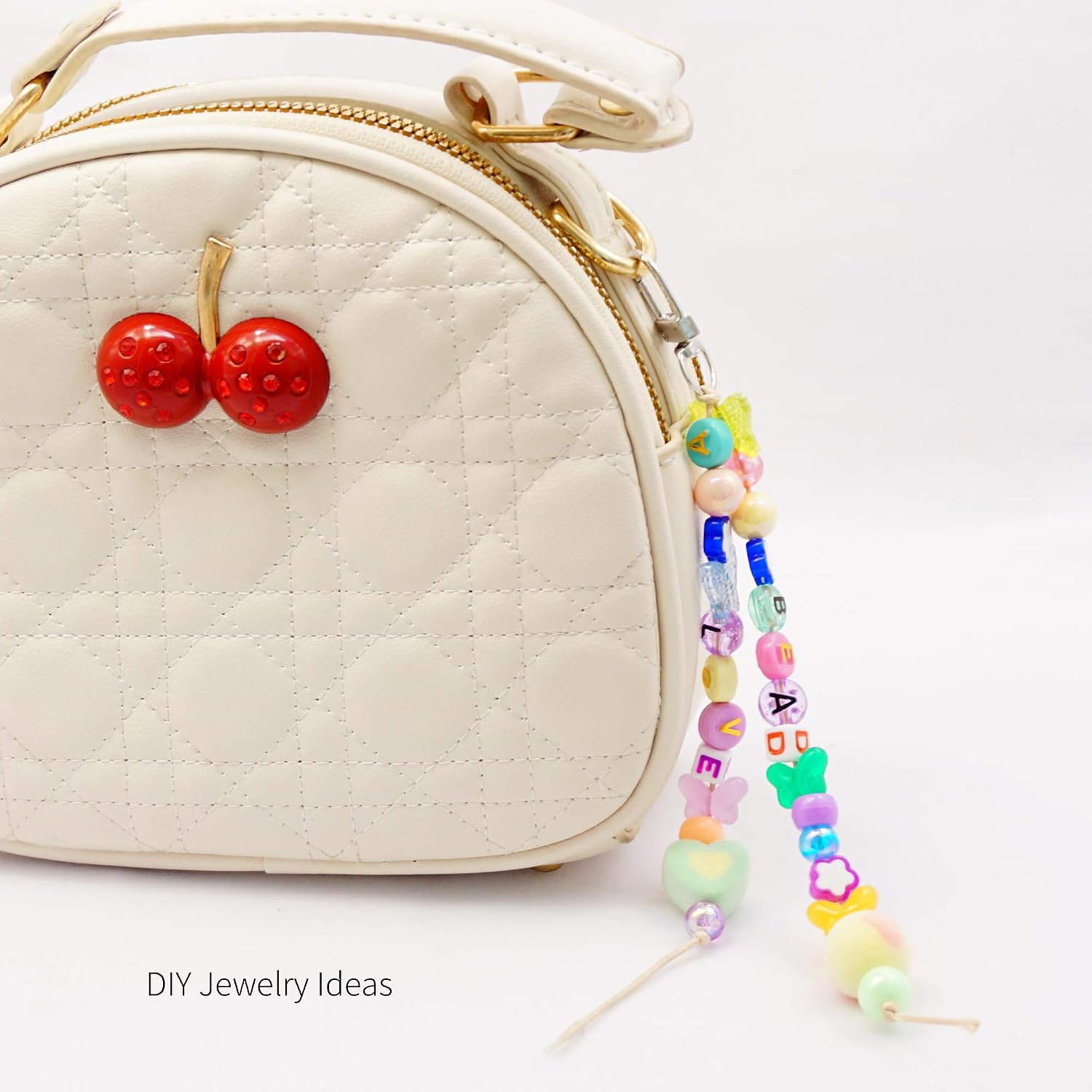 311 PCS Beaded Keychain Making Kits Bag Charms Craft Jewelry DIY Supplies image 3