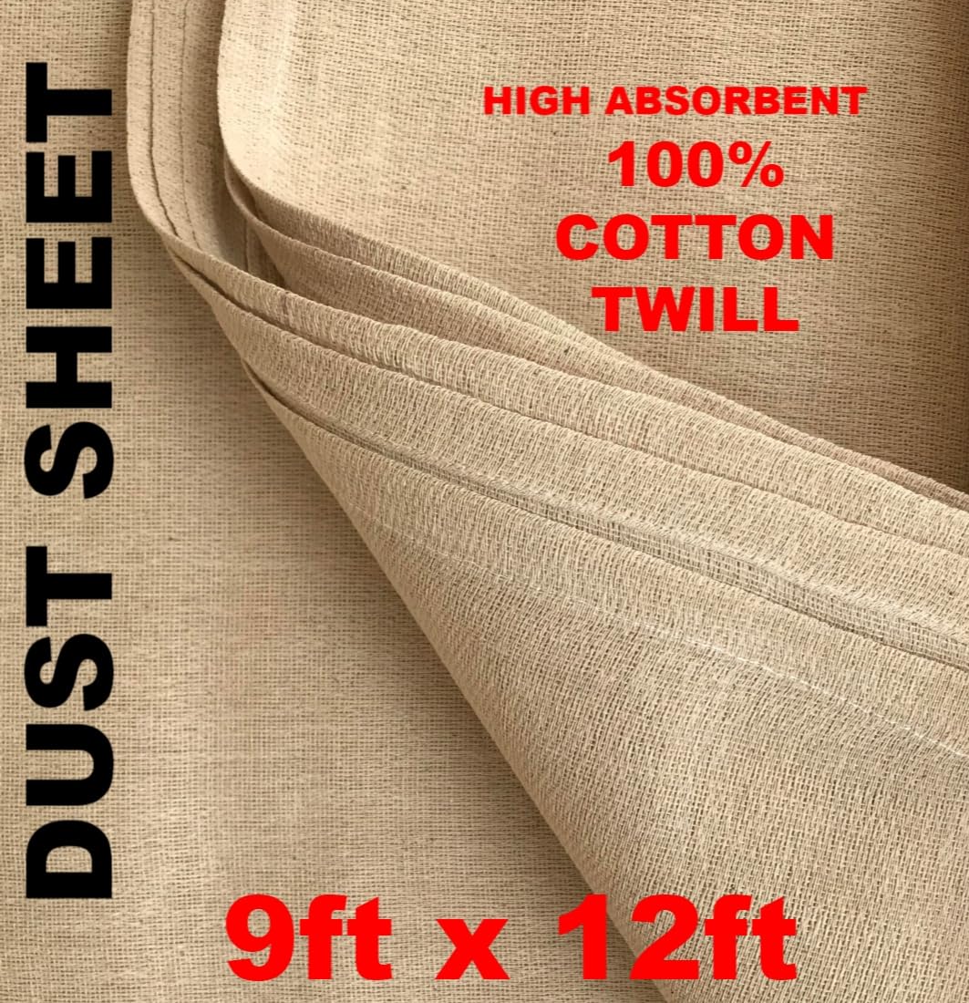 Cotton Dust Sheets For Painting And Decorating Paint Sheets Drop Cloth Painting Paint Cover Sheets Dust Sheets For Furniture Washable And Reusable Cotton 12ft X 9ft 3 50m X 2 60m - View #7
