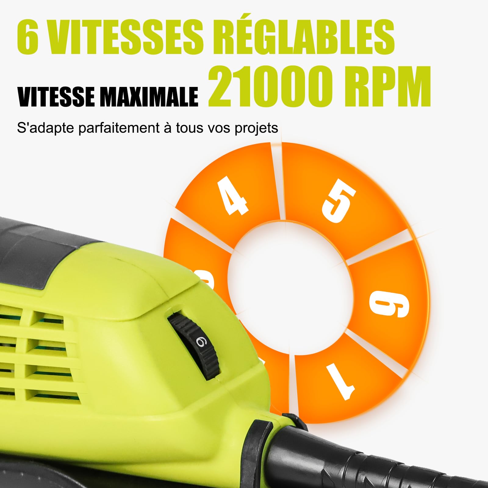 DEWINNER Outil Multifonction Oscillant, 300W Outils Oscillants, Angle Oscillant 3 °, 6 Vitesses Variables 15000-22000RPM, 28 Accessoires, Multi Outil Oscillant pour Couper, Poncer, Gratter, Scier
