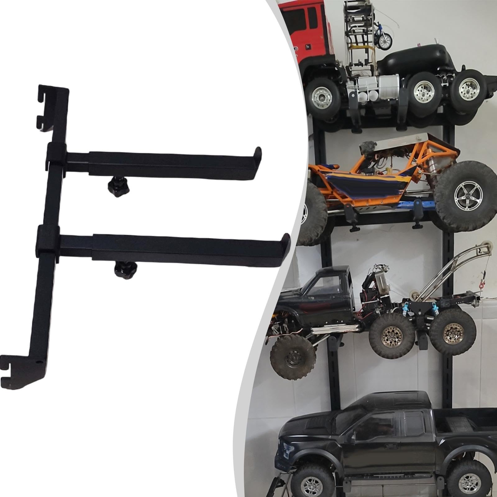 Qianly Soporte de Exhibición para Coches RC de Una Sola Capa, Multifuncional, Ajustable, con Estación de Trabajo Y Almacenamiento.