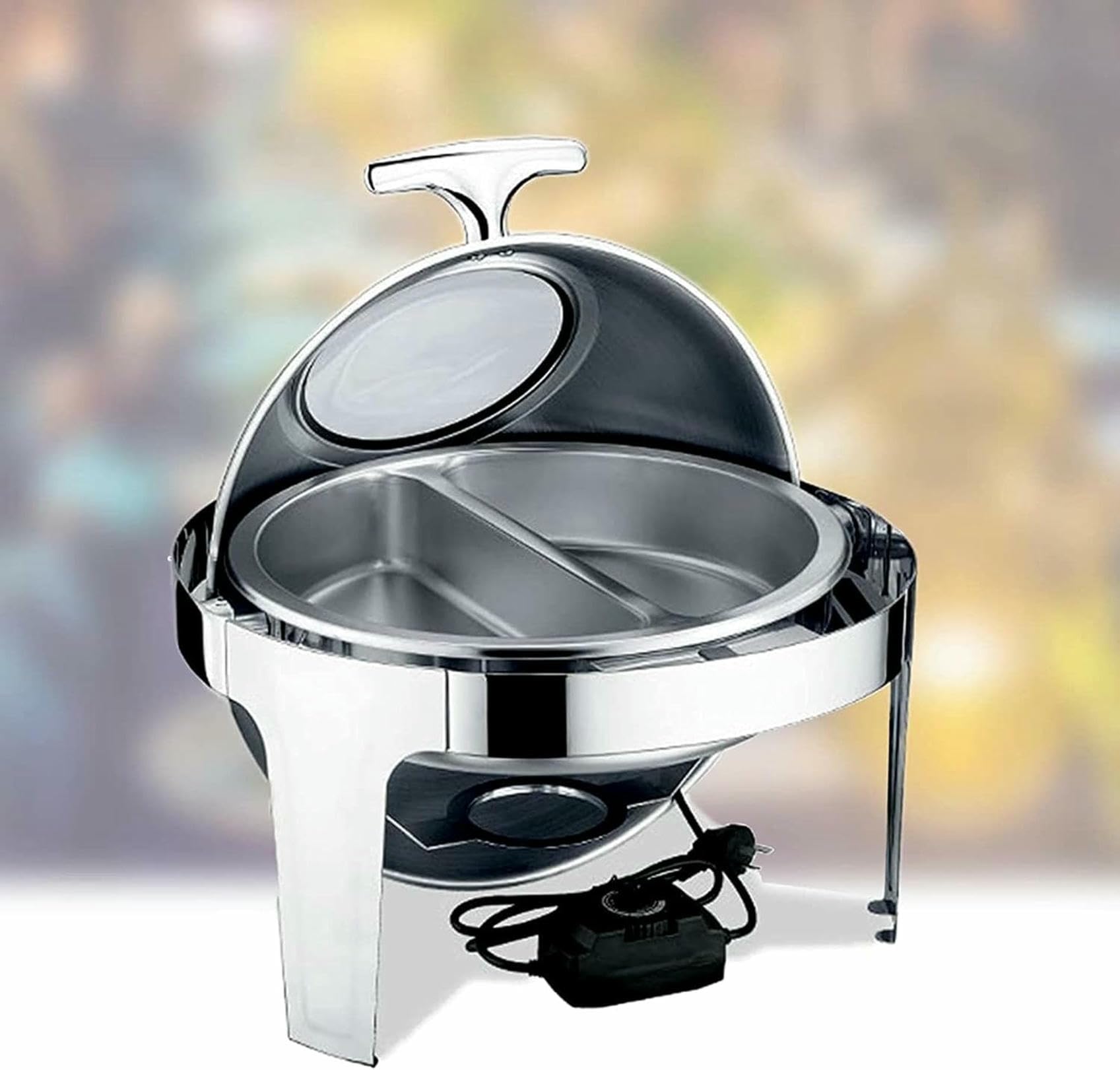 Scaldavivande Elettrico, Riscaldatore in Acciaio Inox per Buffet Riscaldati, Pentola Riscaldante per Catering, 6 Litri,Alcohol-GN1/2