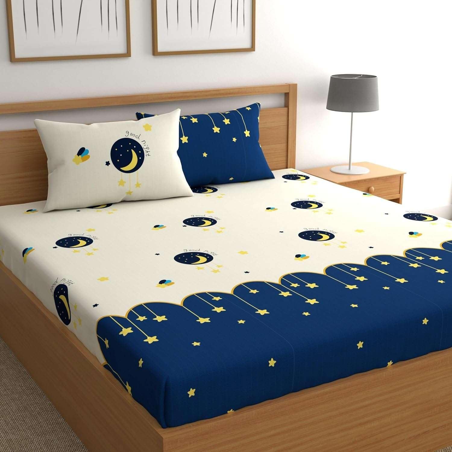Premium Cotton All Around Elastic Fitted Double Bed Bedsheet (72” x 78”) with 2 Pillow Covers (17" x 27") (BS12 (B) Cream) (Heavy Quality) (B0DHQM1NB6) Amazon Price History, Amazon Price Tracker