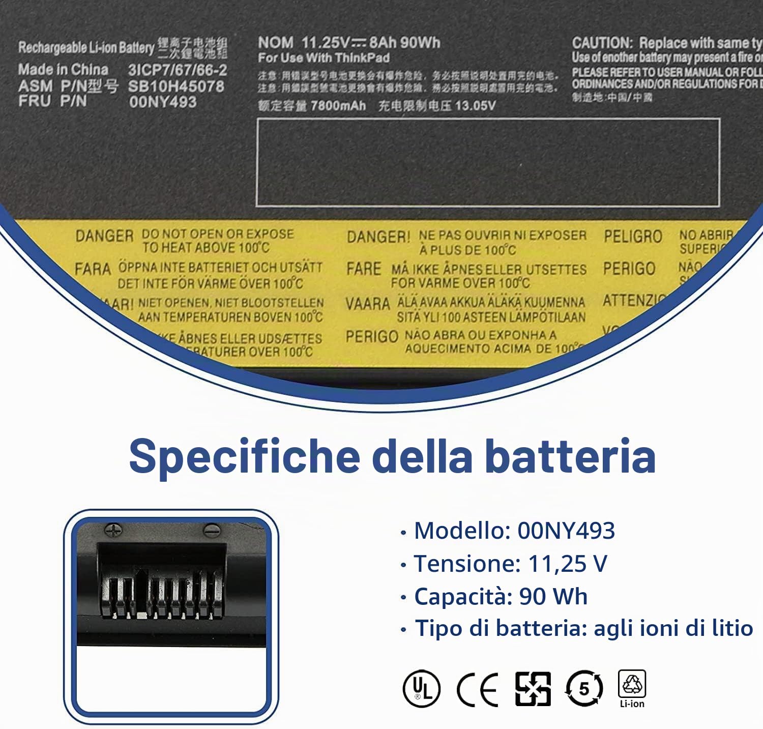 ANTIEE 77+ 00NY493 SB10H45078 Laptop Batteria Compatible with Lenovo ThinkPad P50 P51 P52 Series Notebook 01AV477 SB10H45077 SB10H45078 00NY492 L17L6P51 L17M6P51 01AV495 77+ 77++ 11.25V 90Wh